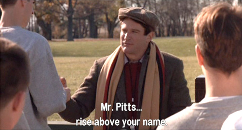 Dead Poets Society, John Keating further sneers at the name of Gerard Pitts