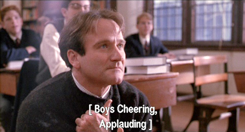 Dead Poets Society: John Keating pushes Todd Anderson back down into the darkness 2/2