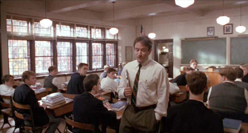 Dead Poets Society, John Keating establishes telepathic communication with his students