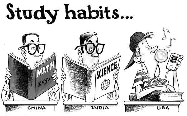 Study habits: China, India, USA