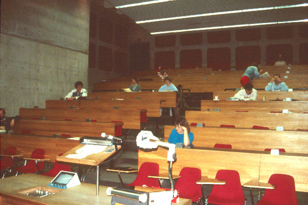 TwelveByTwelve (TBT): Students begin to assemble in the lecture hall for the UBC Chemistry 103 Christmas exam